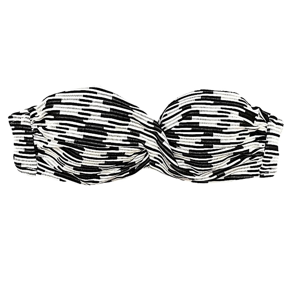 Victoria Secret Black White Bandeau Bikini Top Size 34B